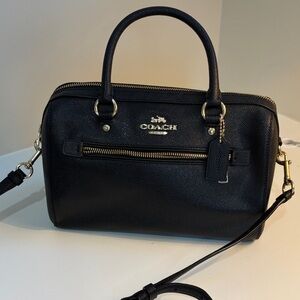 Coach Black Satchel with Gold Accents